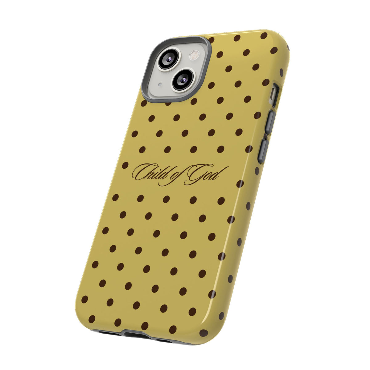 Child of God Brown & Yellow Polka Dot Phone Case