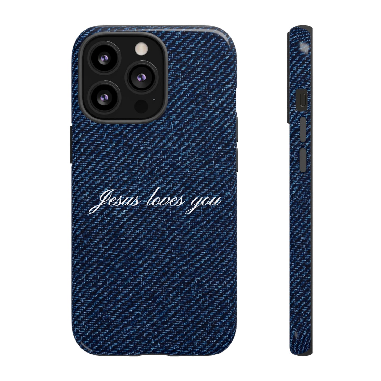 Jesus loves you Dark Denim Phone Case