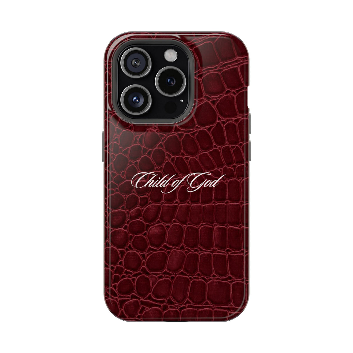 Child of God Burgundy Croc MagSafe Phone Case