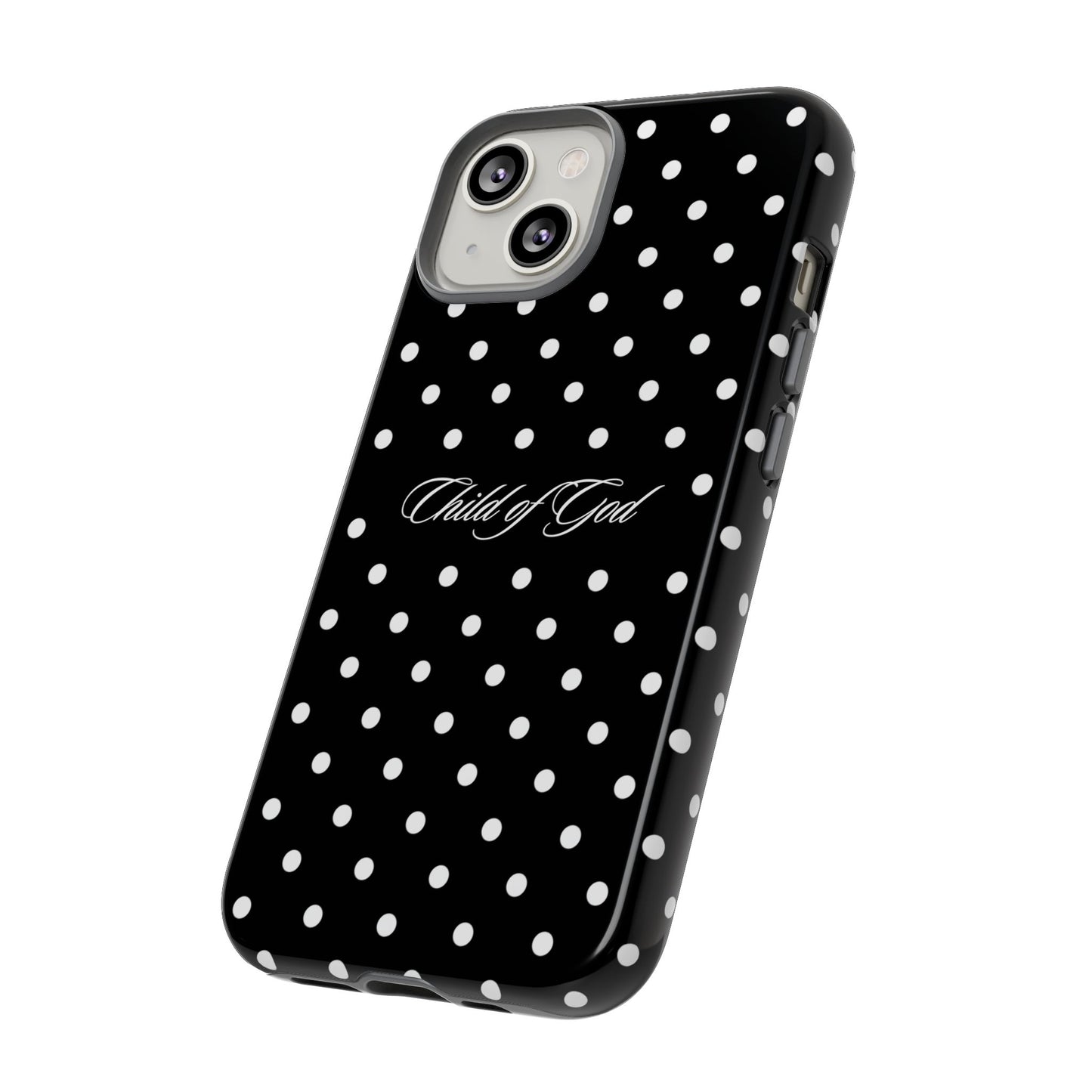 Child of God Black Polka Dot Phone Case