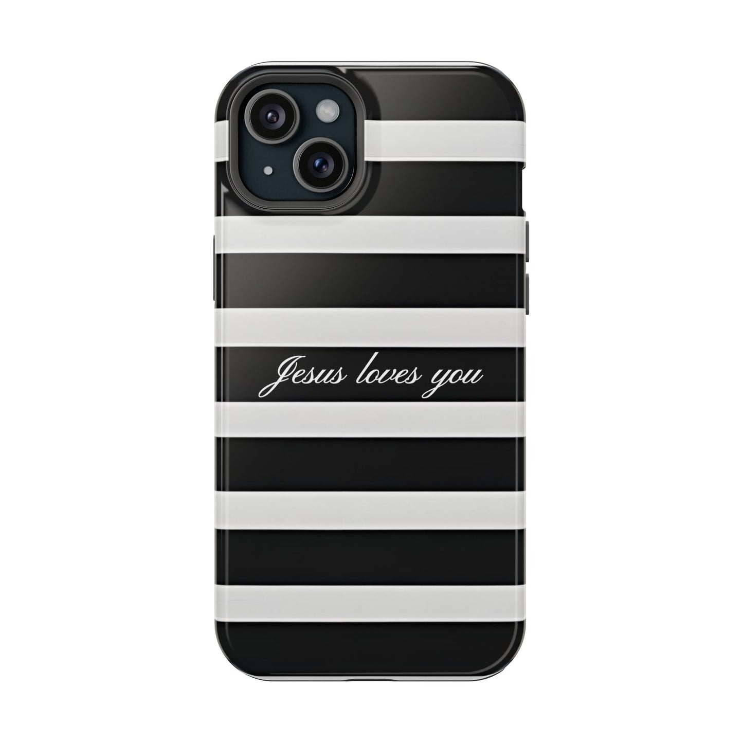 Jesus loves you Striped MagSafe Phone Case