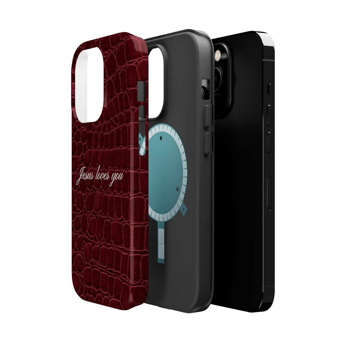 Jesus loves you Burgundy Croc MagSafe Phone Case