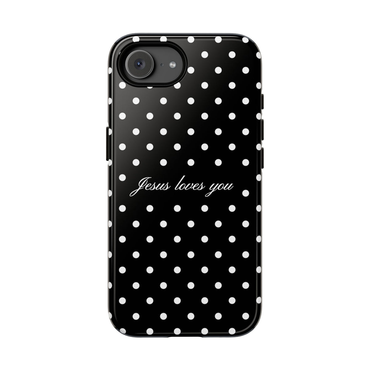 Jesus Loves You Black Polka Dot Phone Case