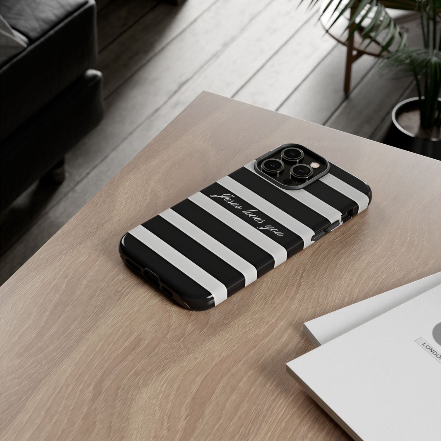 Jesus loves you Stripe Phone Case