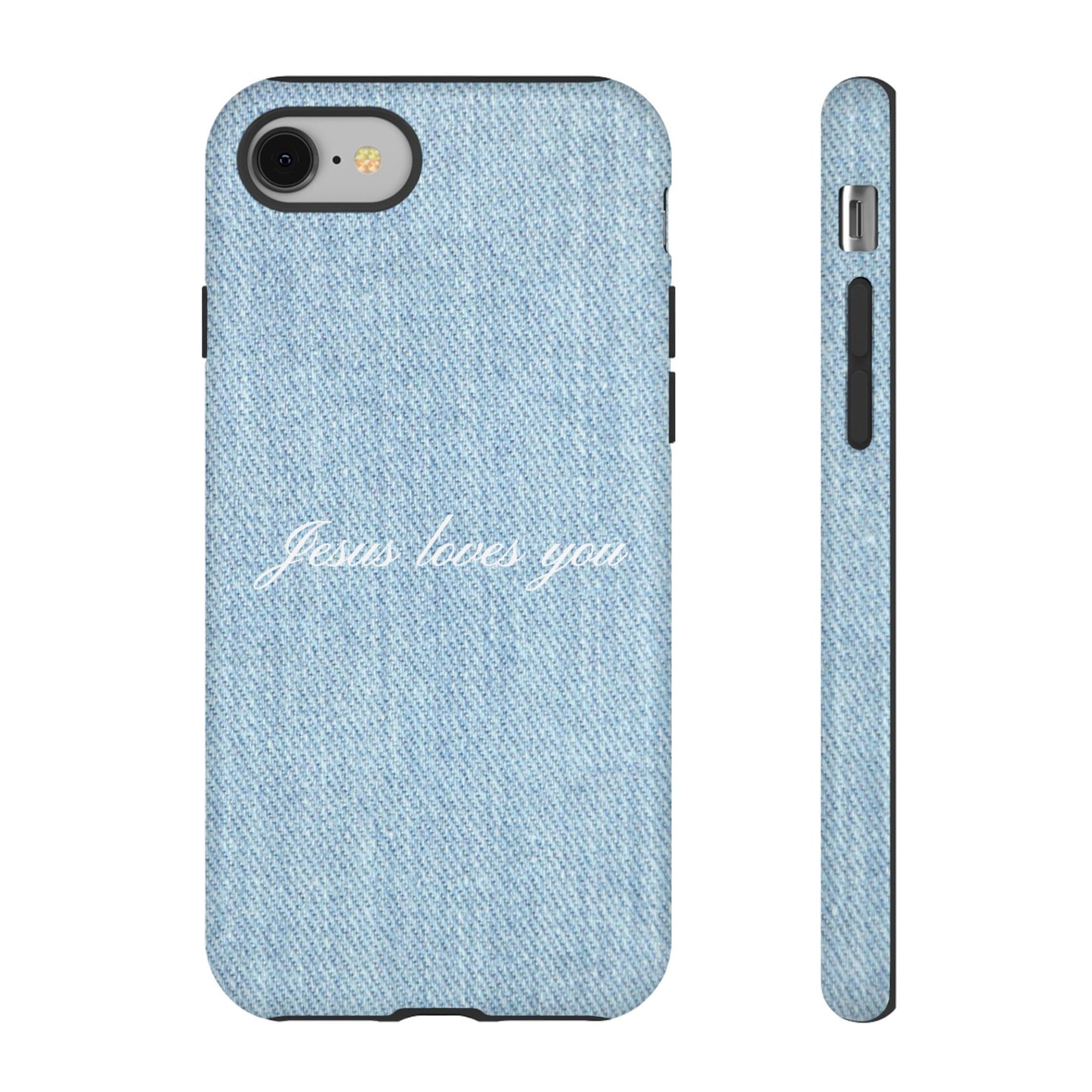 Jesus loves you Denim Phone Case