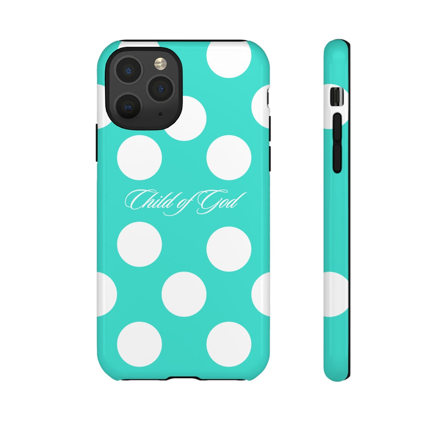 Child of God Turquoise Polka Dot Phone Case