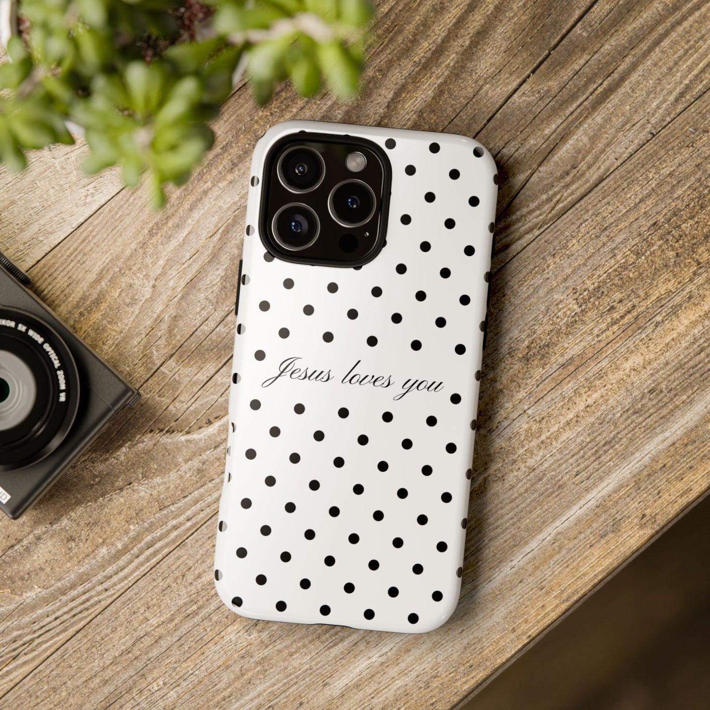 Jesus loves you Polka Dot Phone Case