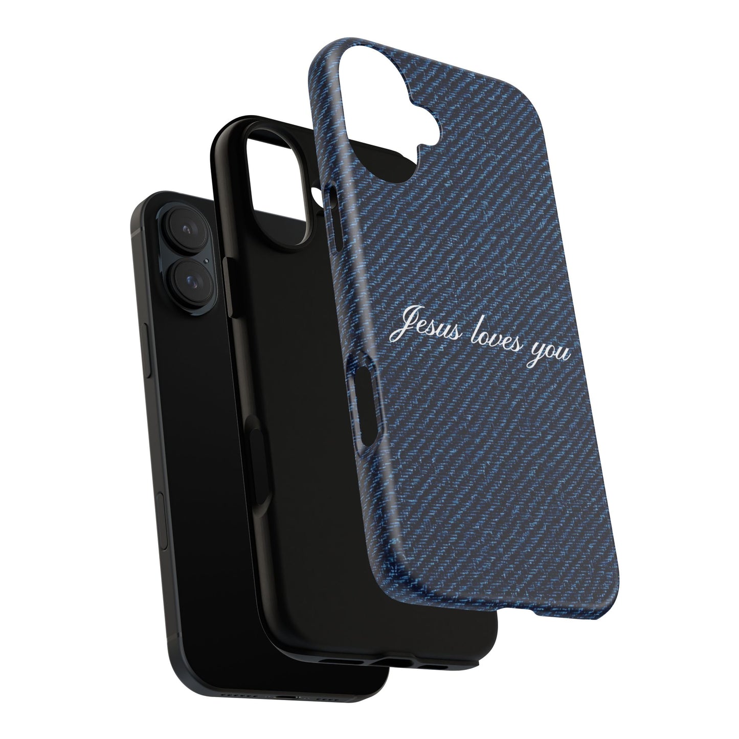 Jesus loves you Dark Denim Phone Case