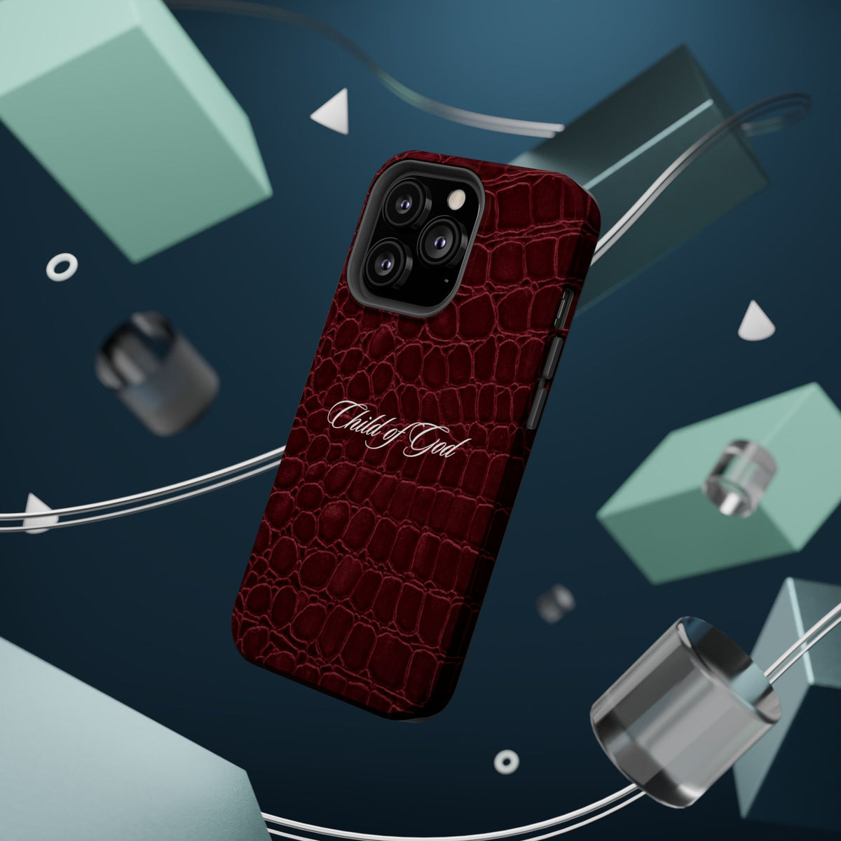Child of God Burgundy Croc MagSafe Phone Case