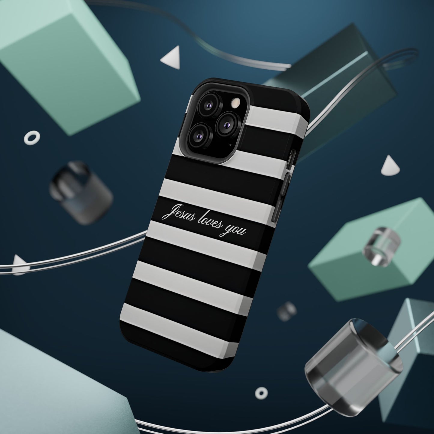 Jesus loves you Striped MagSafe Phone Case