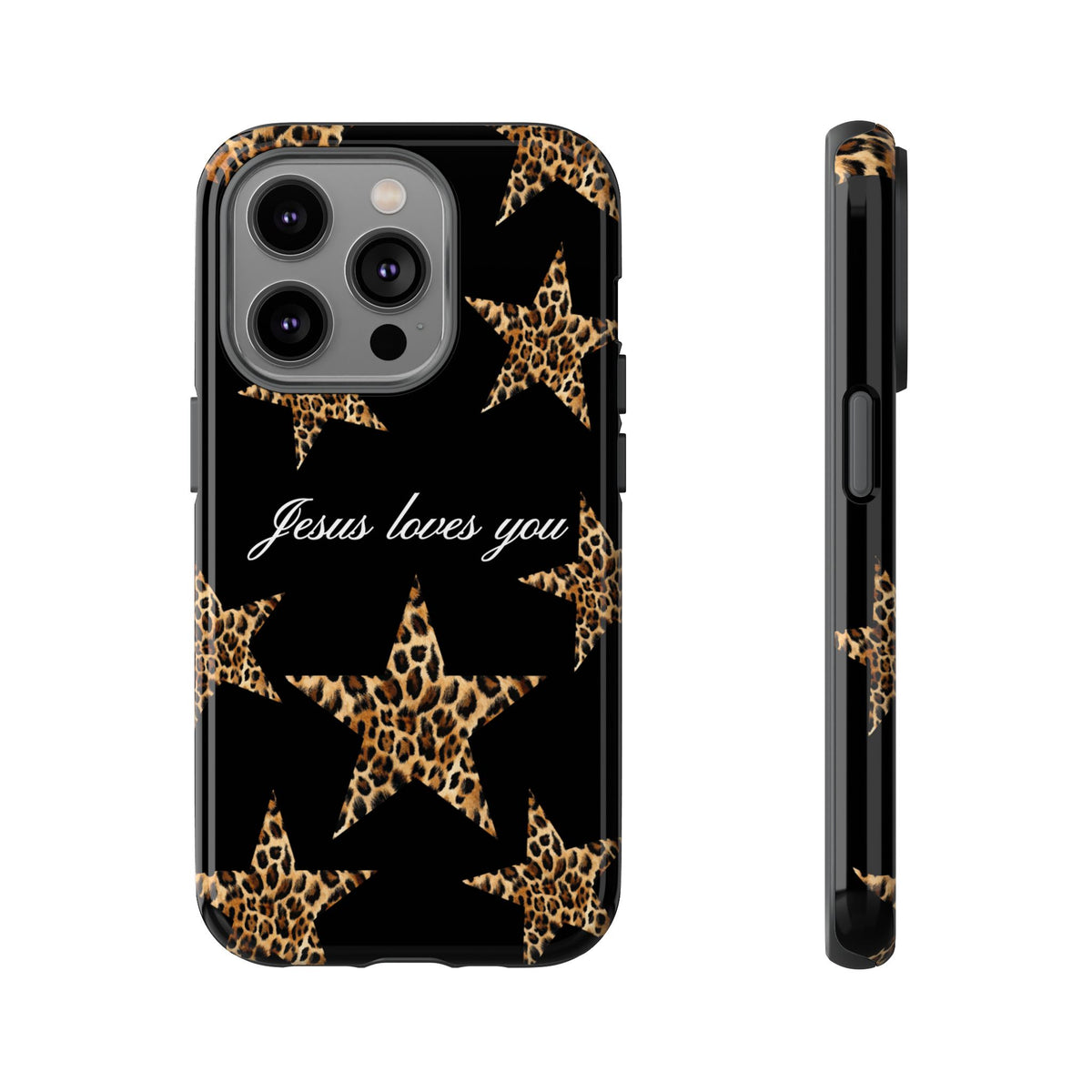 Jesus loves you Leopard Star phone case