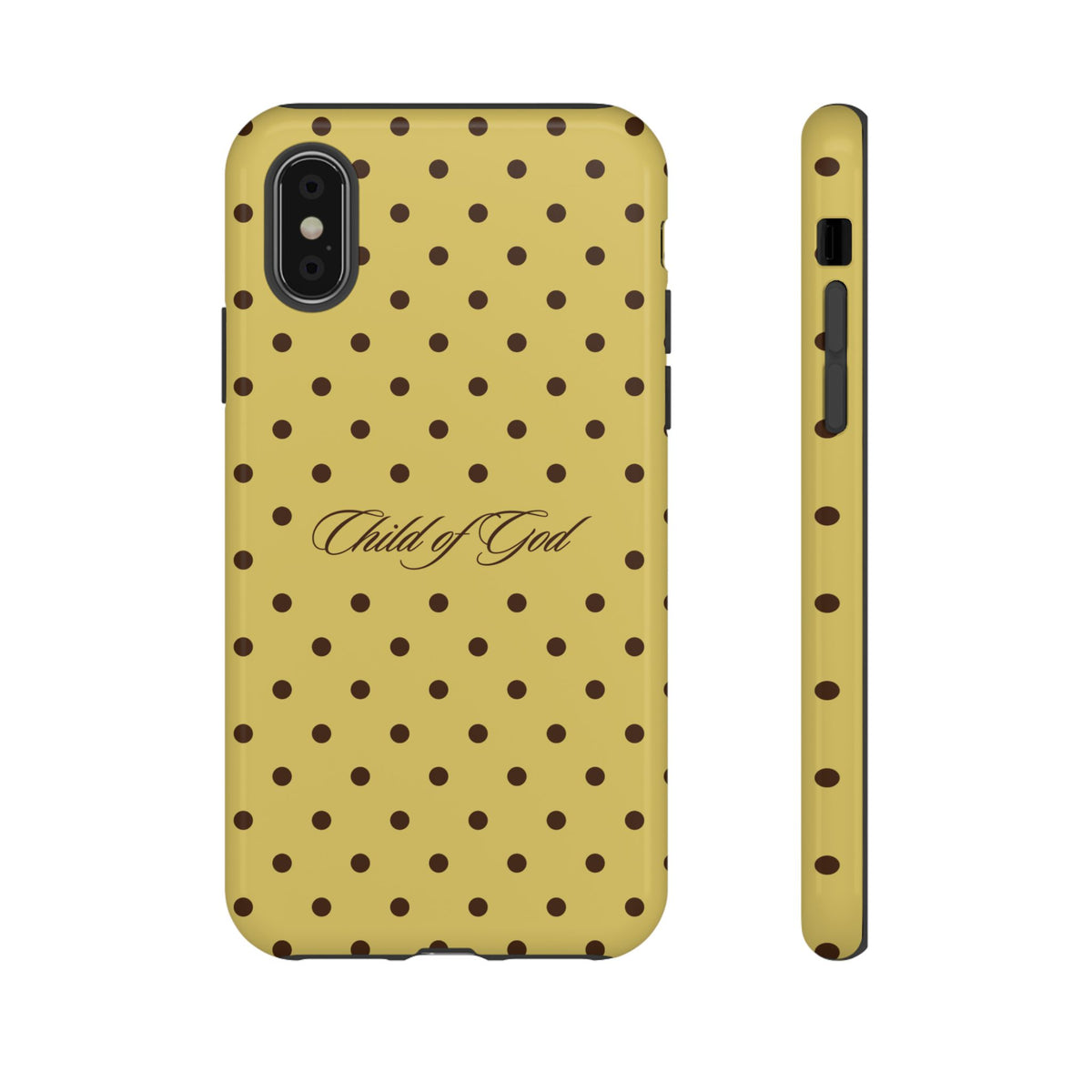 Child of God Brown & Yellow Polka Dot Phone Case