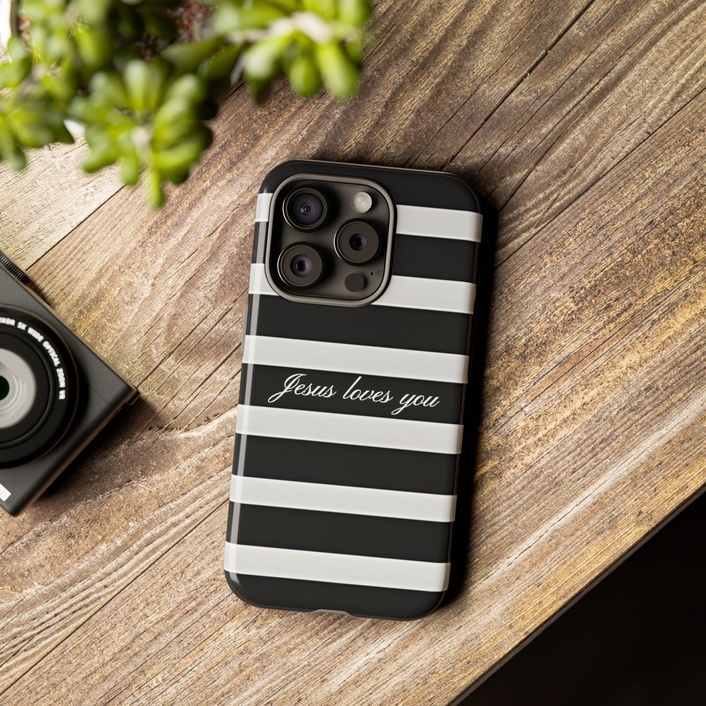 Jesus loves you Stripe Phone Case