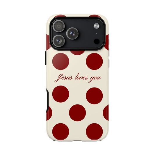 Jesus loves you Red and Créame Phone Case