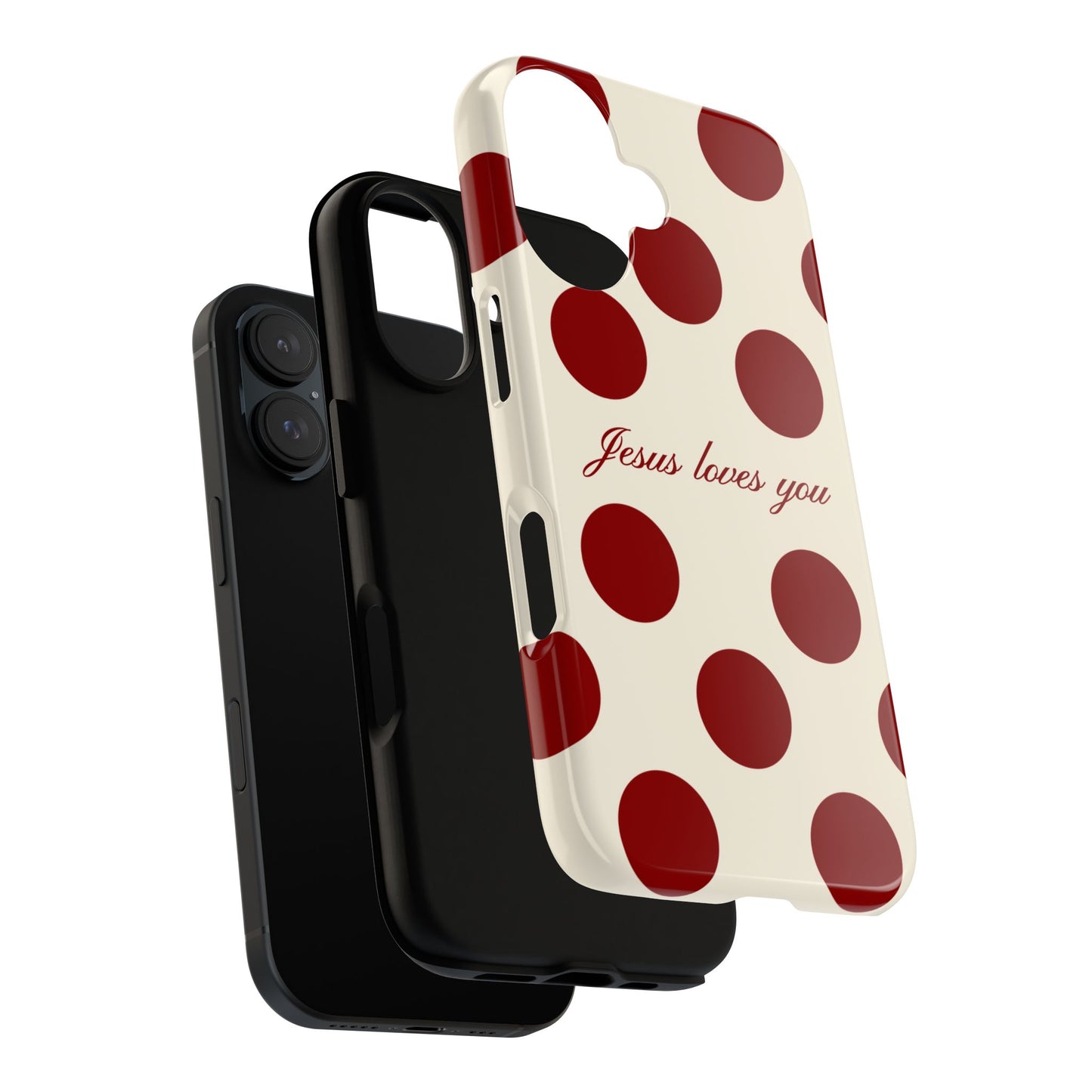 Jesus loves you Red and Créame Phone Case