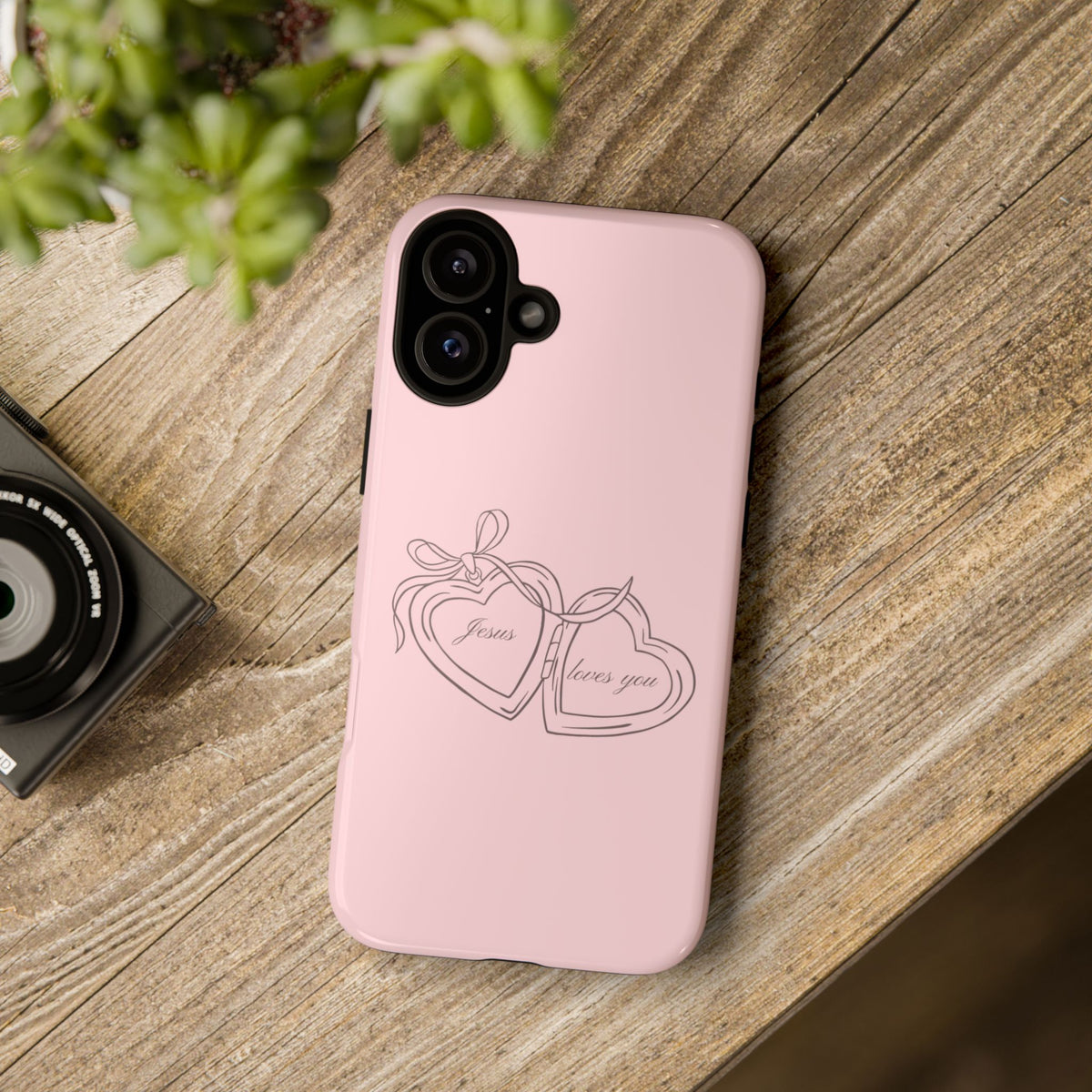 Jesus loves you Pink Locket Phone Case