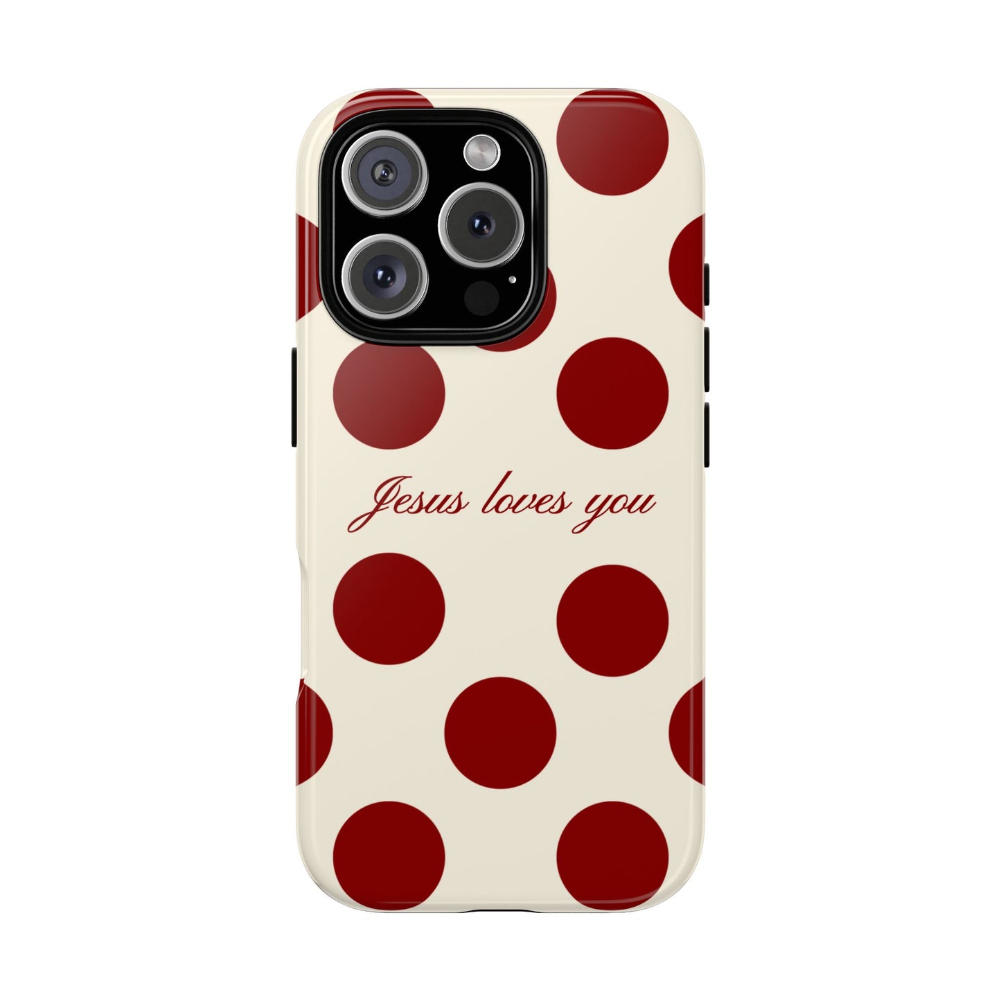Jesus loves you Red and Créame Phone Case