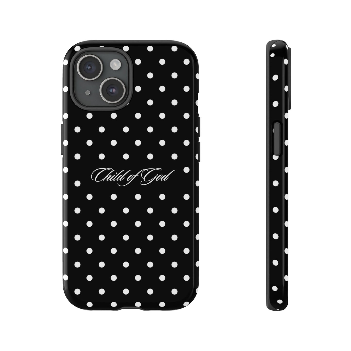 Child of God Black Polka Dot Phone Case