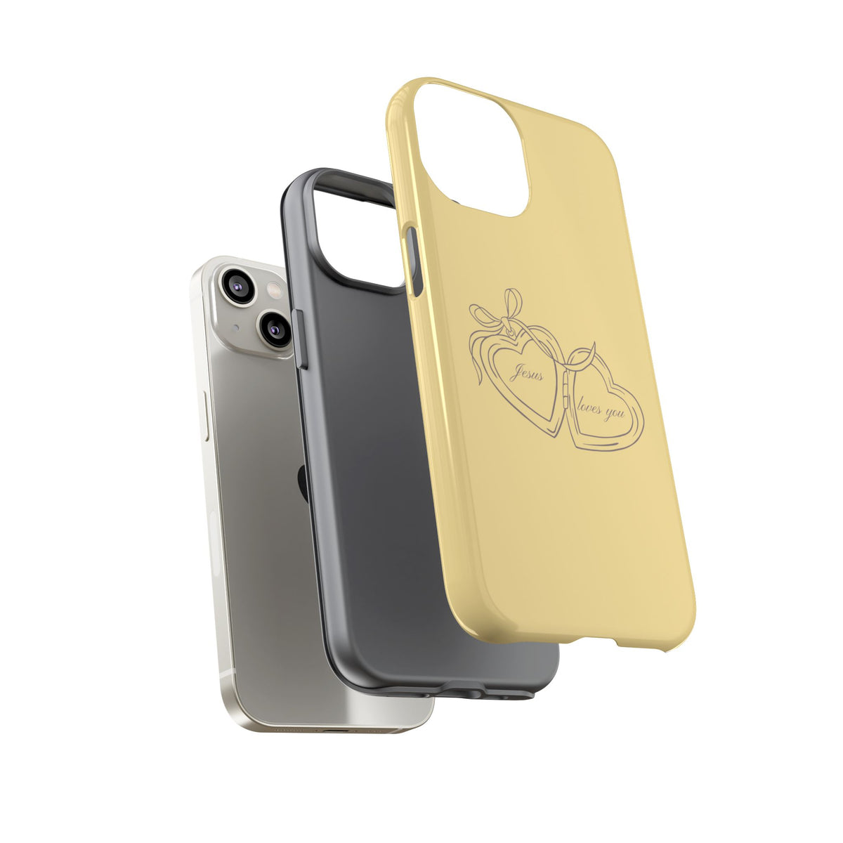 Jesus loves you Locket Butter Yellow Phone Case