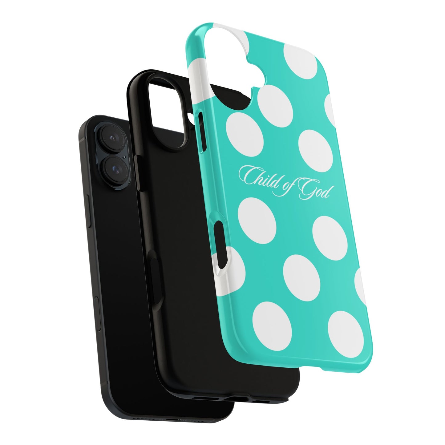Child of God Turquoise Polka Dot Phone Case