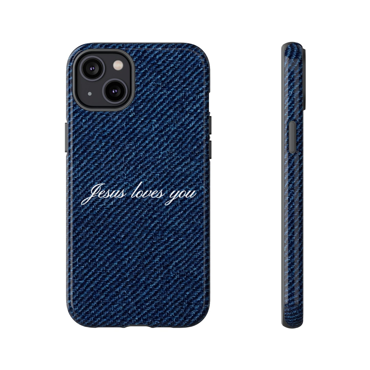 Jesus loves you Dark Denim Phone Case