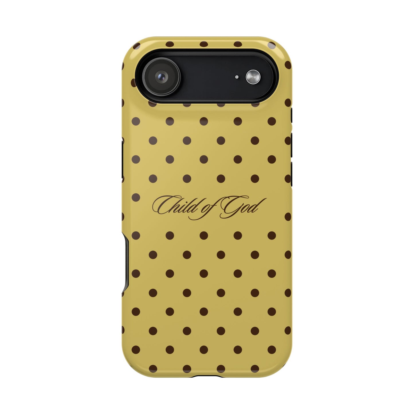 Child of God Yellow and Brown Polka Dot MagSafe Phone Case