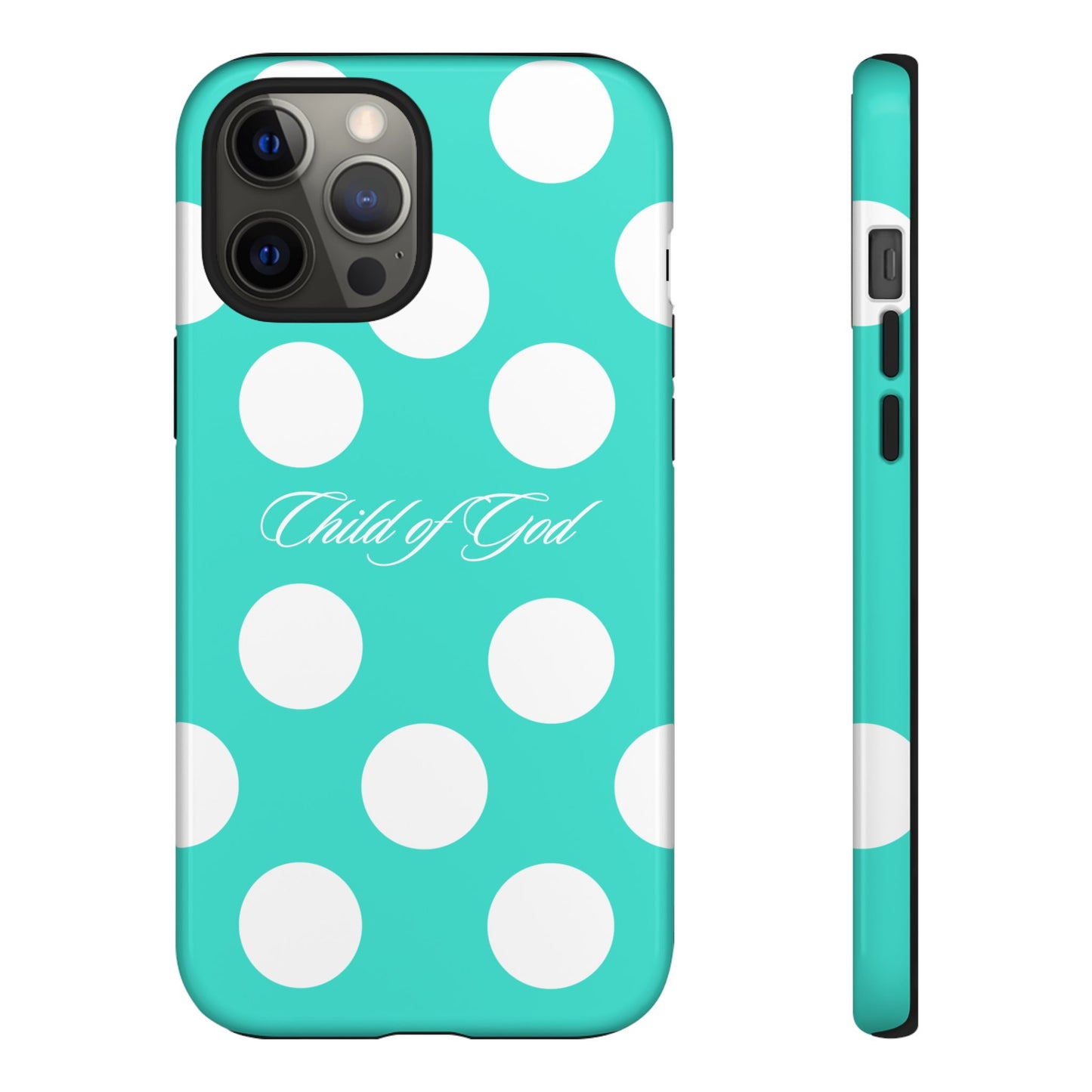 Child of God Turquoise Polka Dot Phone Case