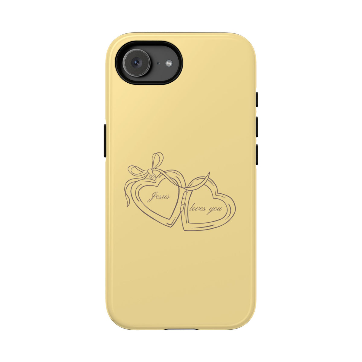 Jesus loves you Locket Butter Yellow Phone Case