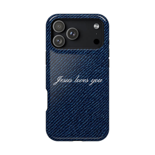 Jesus loves you Dark Denim MagSafe Phone Case