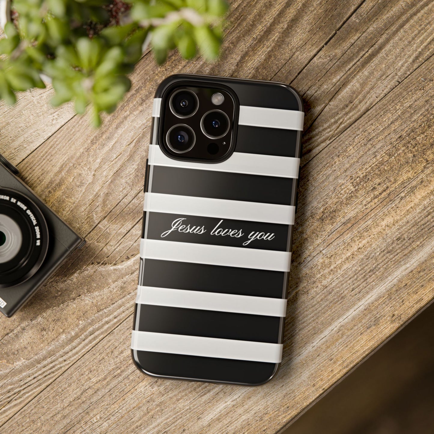 Jesus loves you Stripe Phone Case