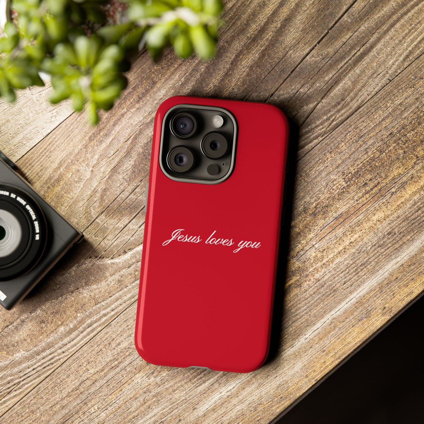 Jesus loves you Red Phone Case