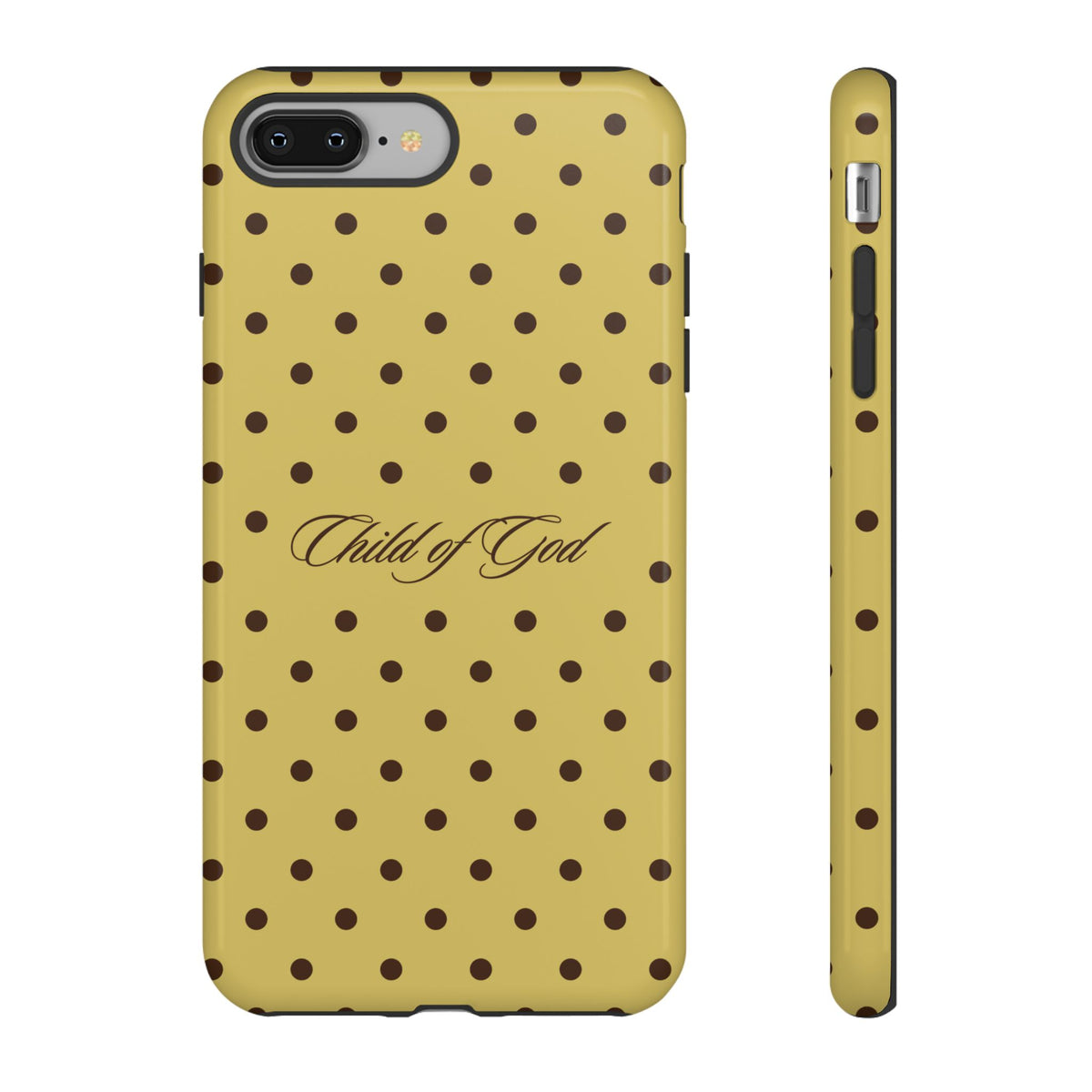 Child of God Brown & Yellow Polka Dot Phone Case
