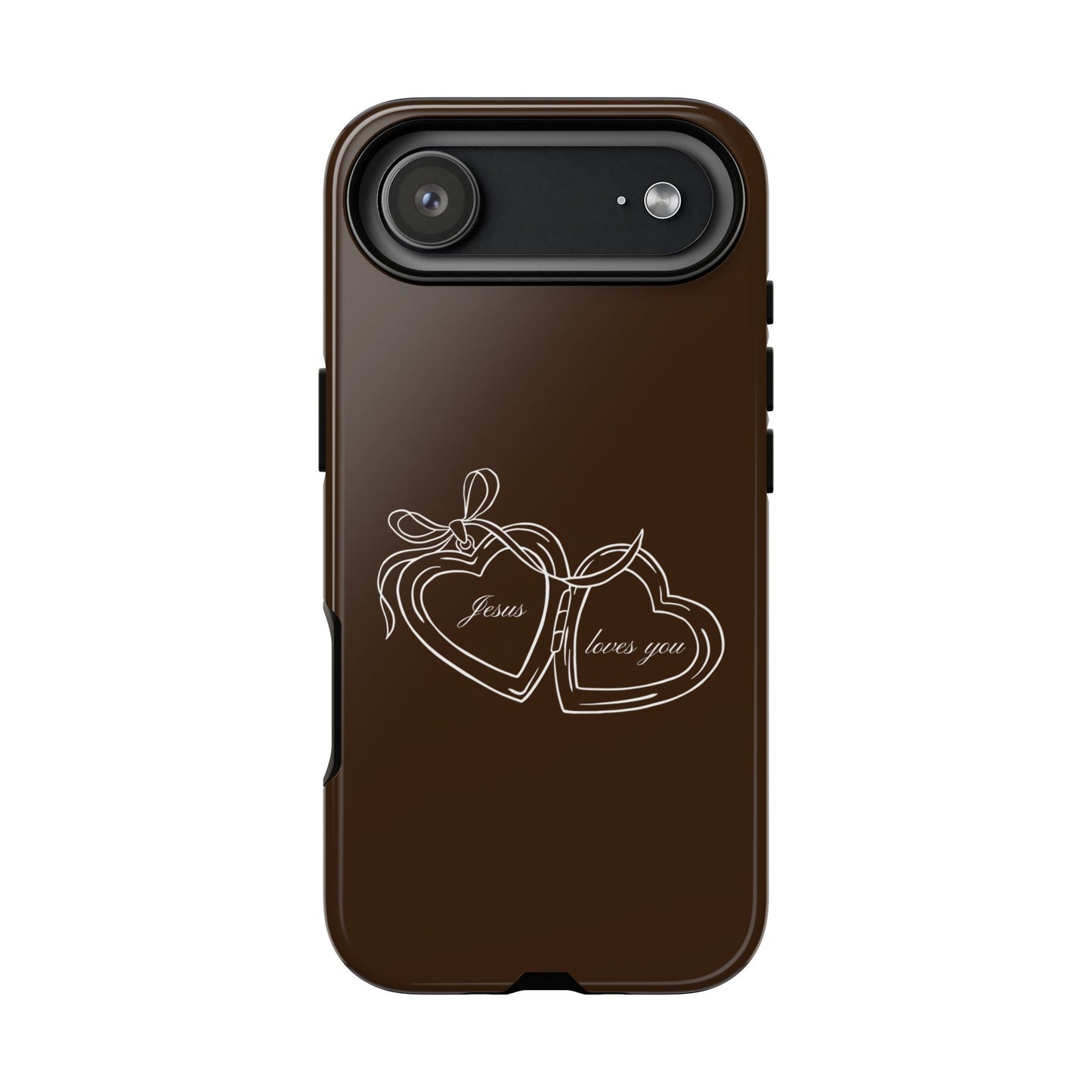 Jesus loves you Locket Espresso Phone Case