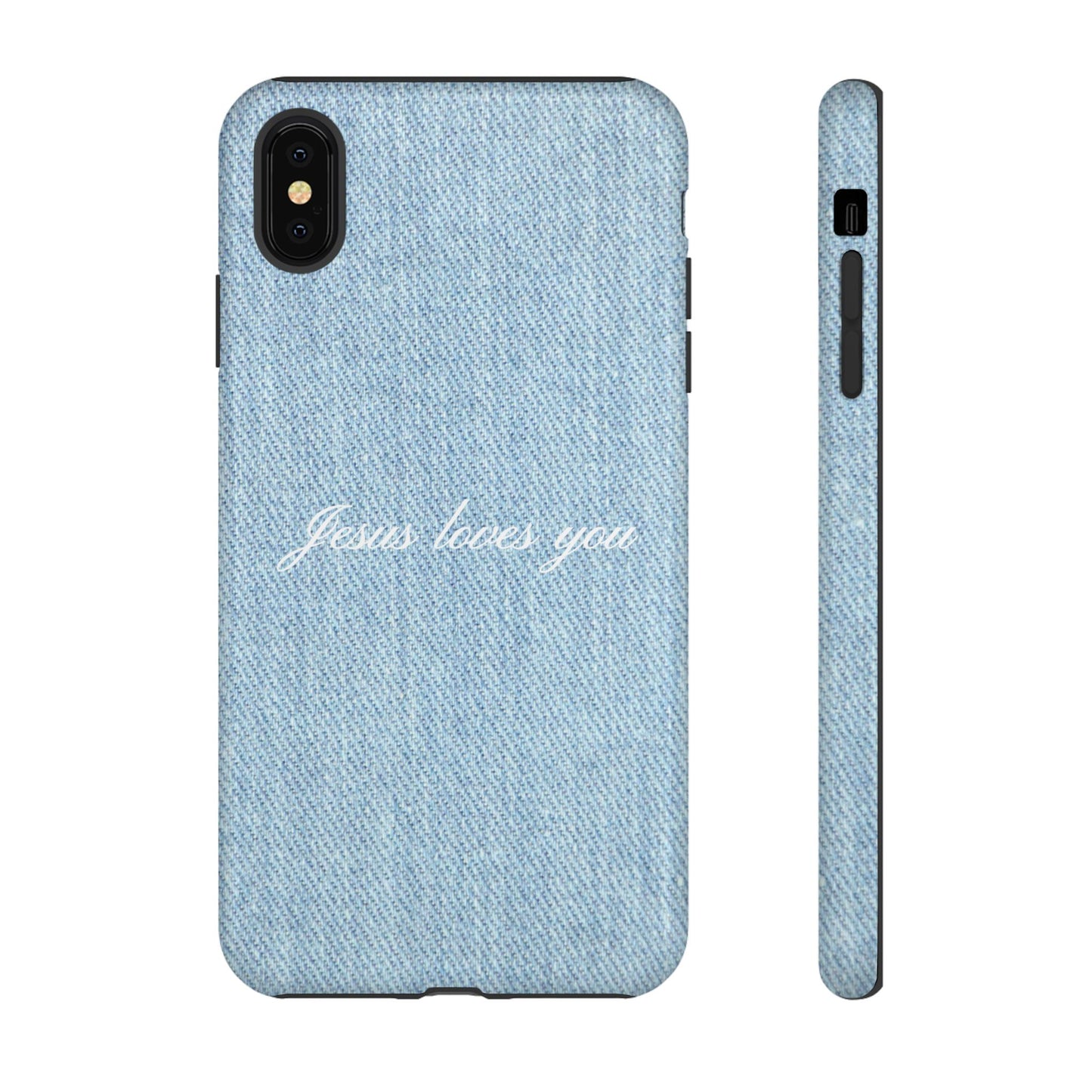 Jesus loves you Denim Phone Case