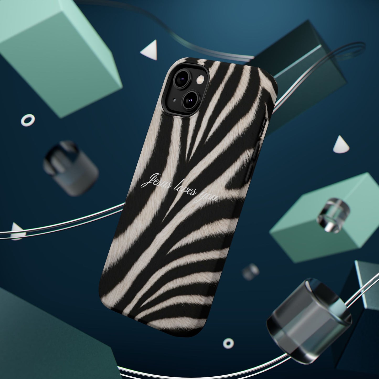 Jesus loves you Zebra MagSafe Phone Case
