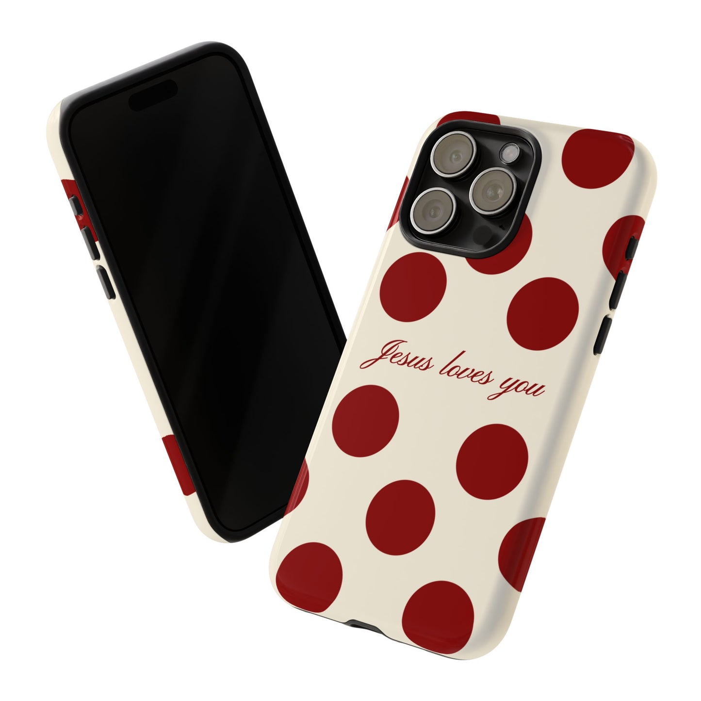 Jesus loves you Red and Créame Phone Case