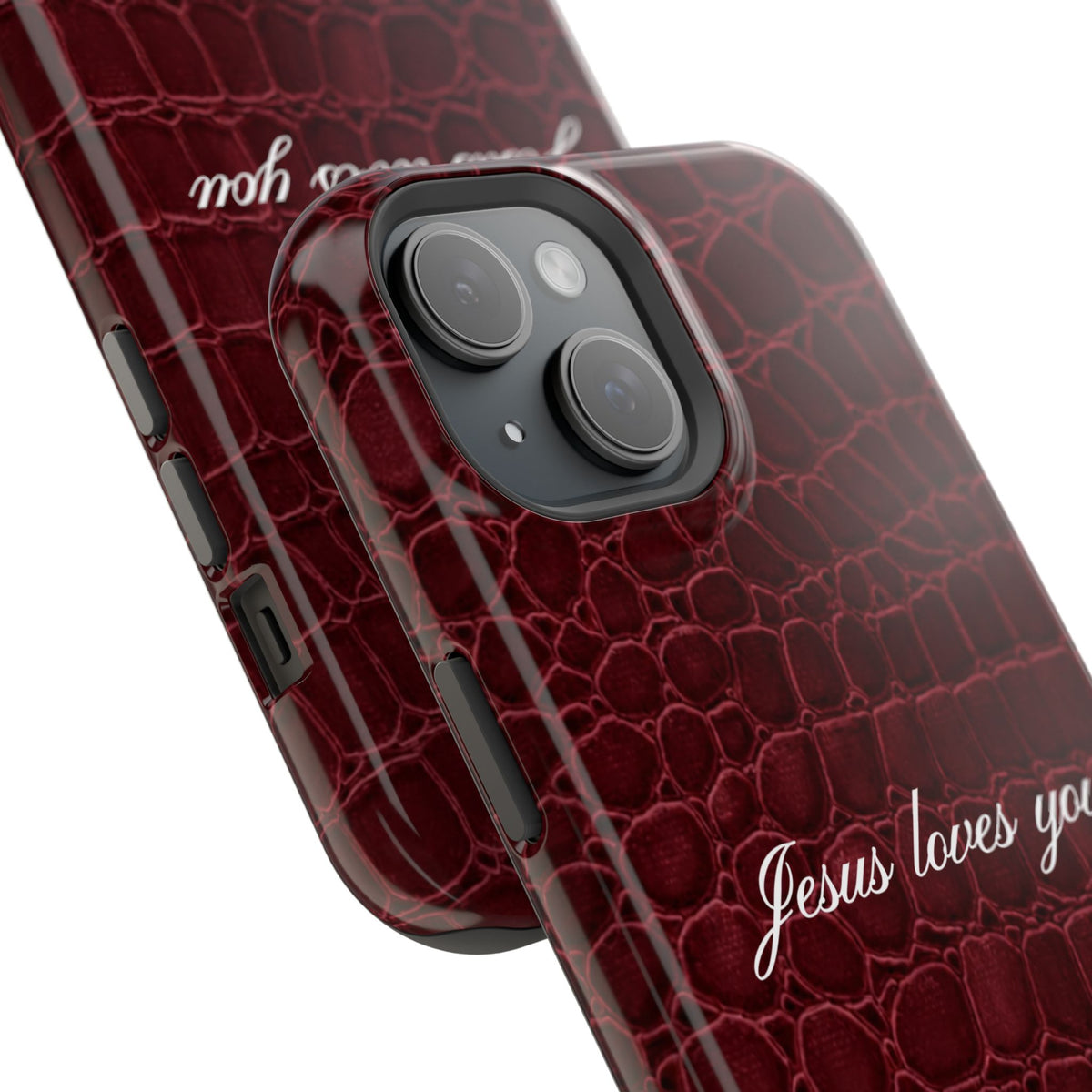 Jesus loves you Burgundy Croc MagSafe Phone Case