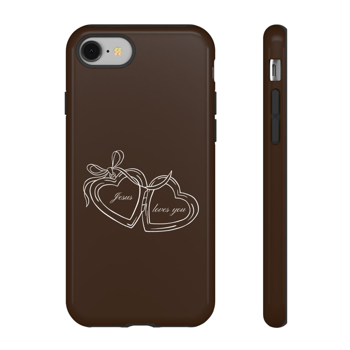 Jesus loves you Locket Espresso Phone Case