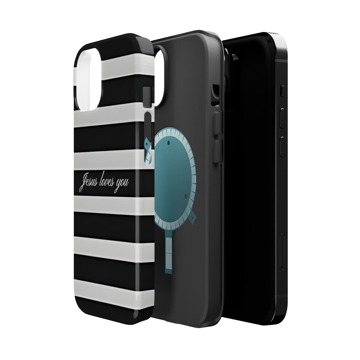 Jesus loves you Striped MagSafe Phone Case