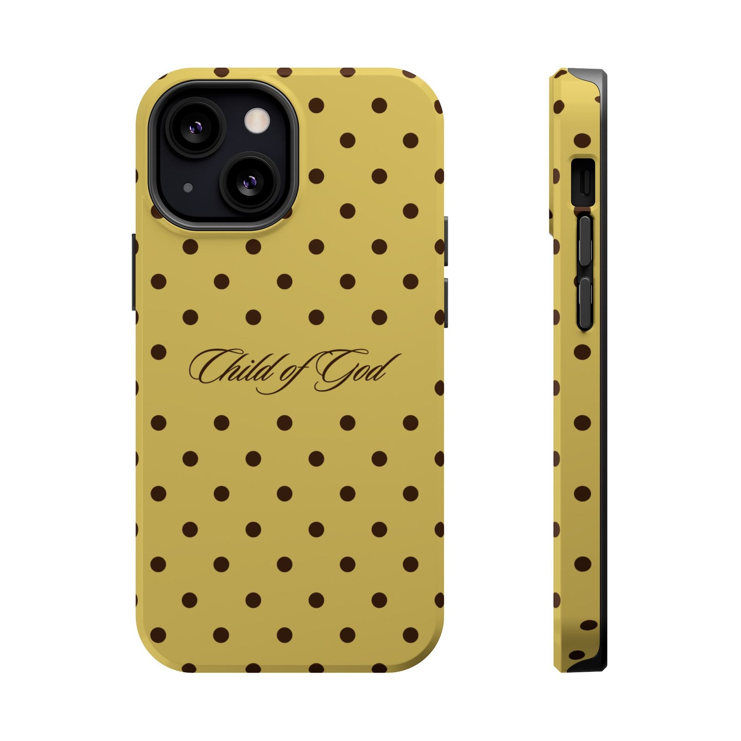 Child of God Yellow and Brown Polka Dot MagSafe Phone Case