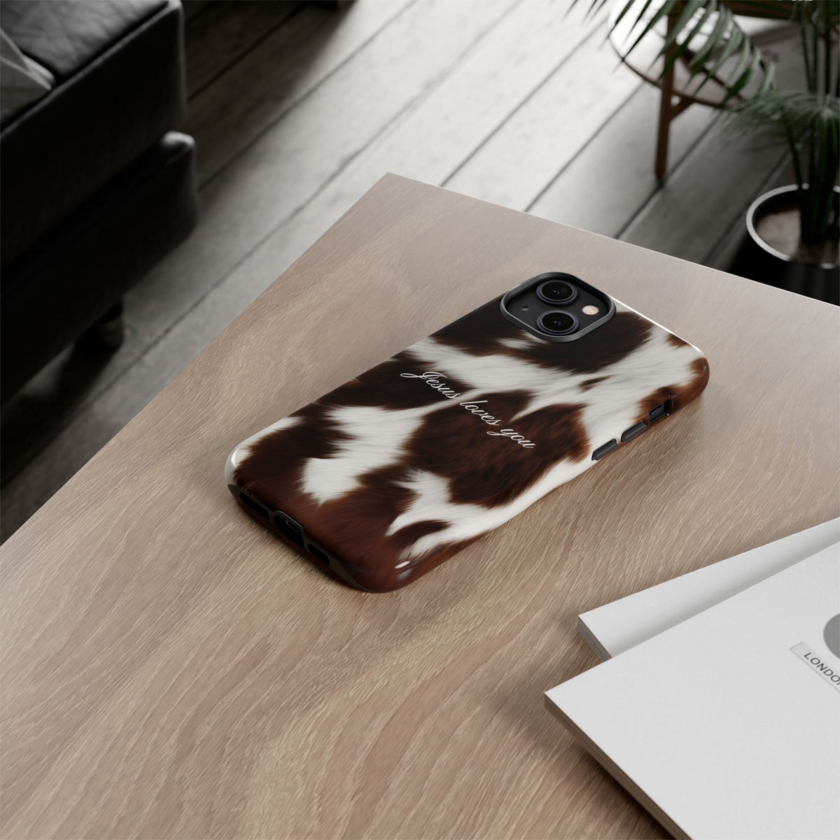 Jesus loves you Cow Phone Case