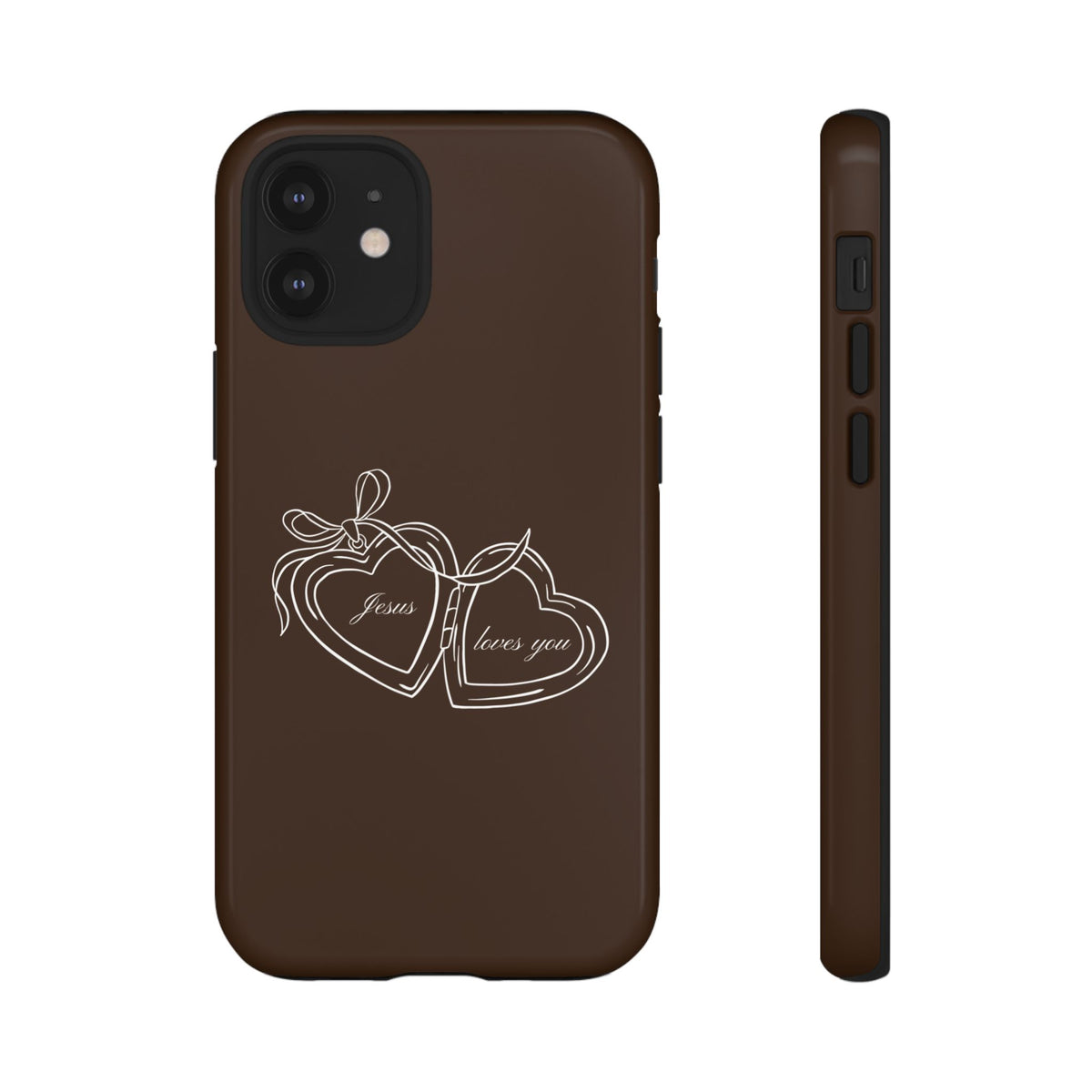 Jesus loves you Locket Espresso Phone Case