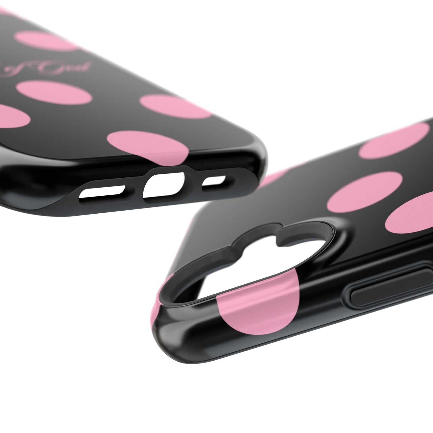 Child of God Pink and Black Polka Dot MagSafe Phone Case