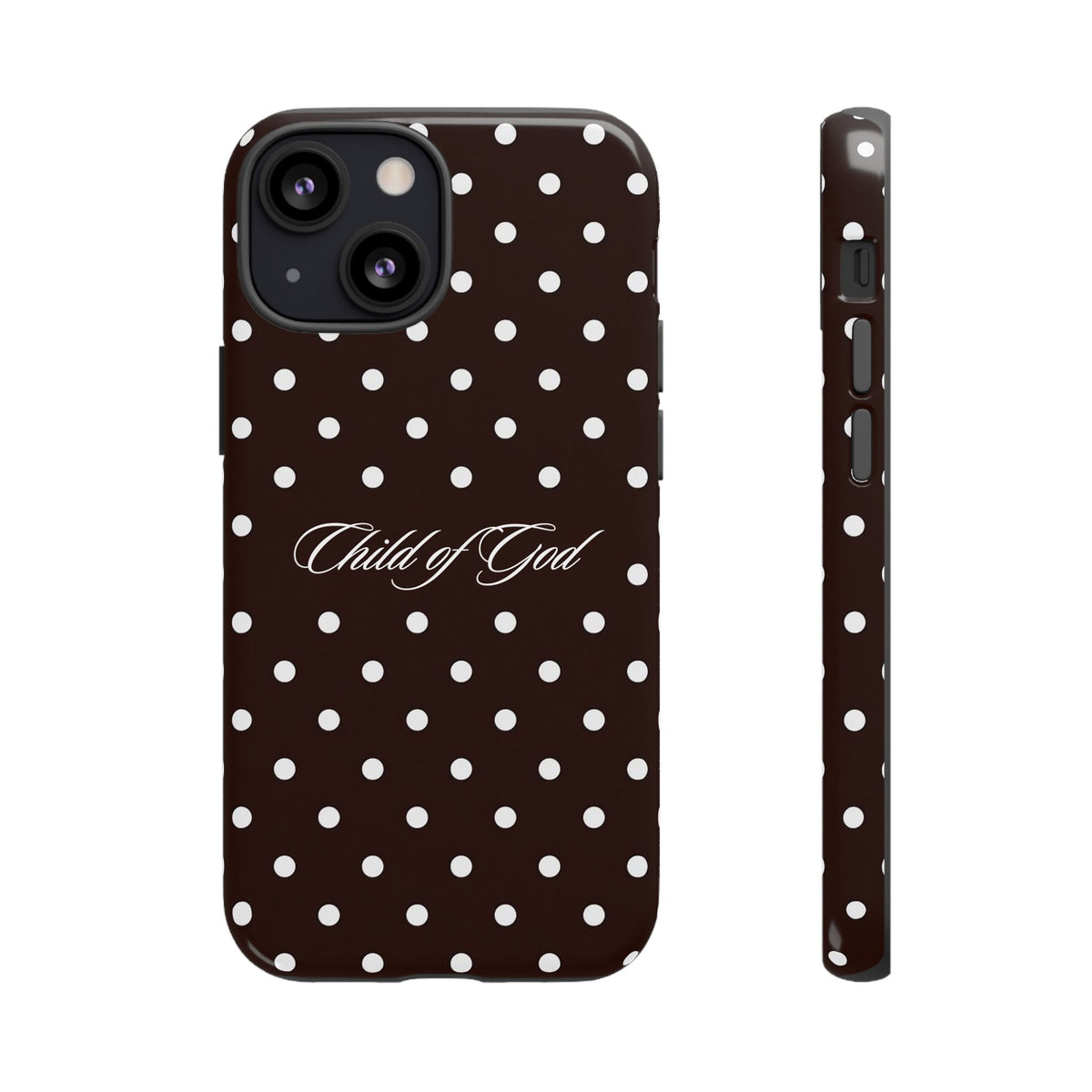 Child of God Espresso Polka Dot Phone Case