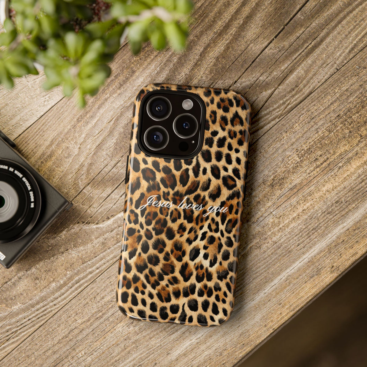 Jesus Loves You Leopard Phone Case
