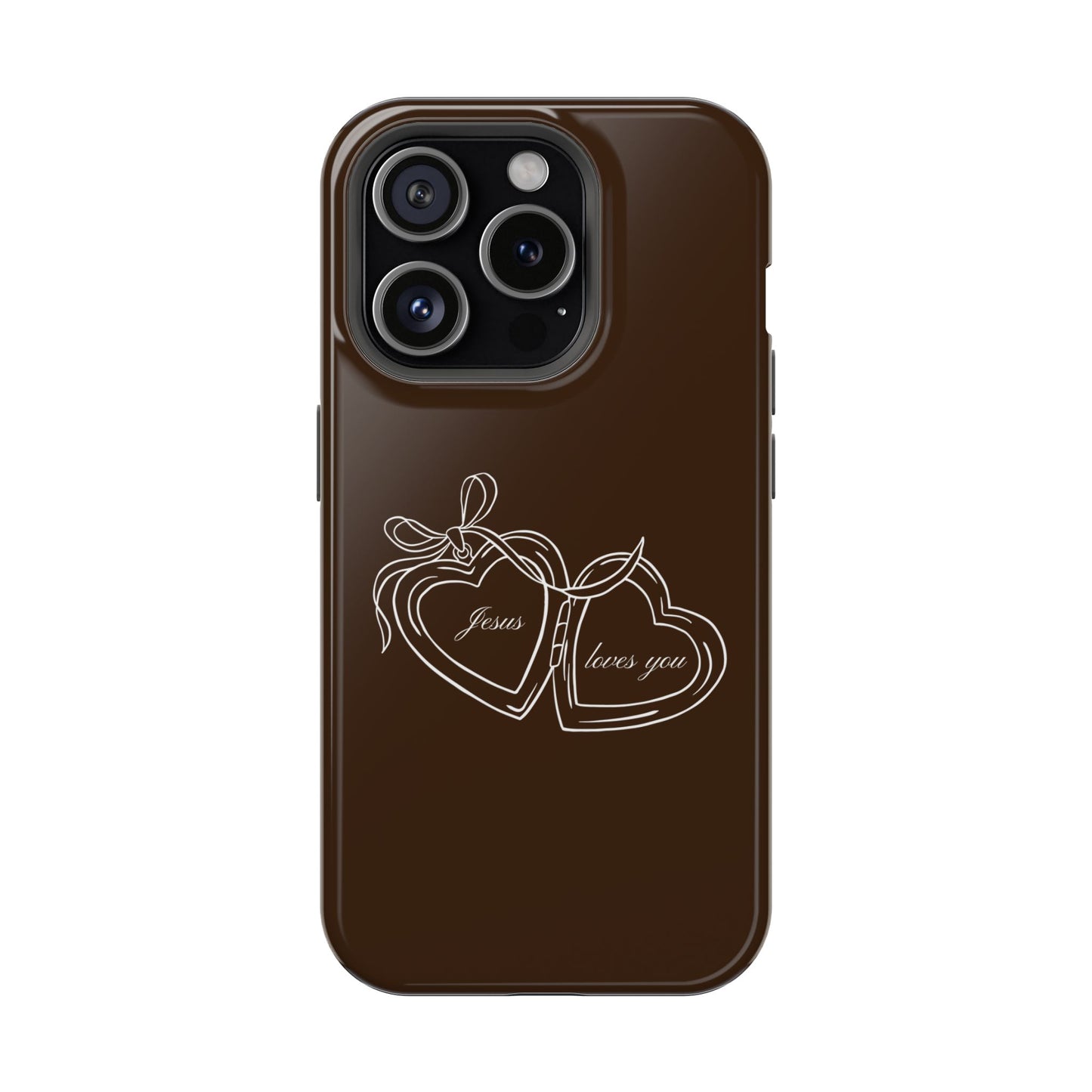 Jesus loves you Locket Espresso MagSafe Phone Case