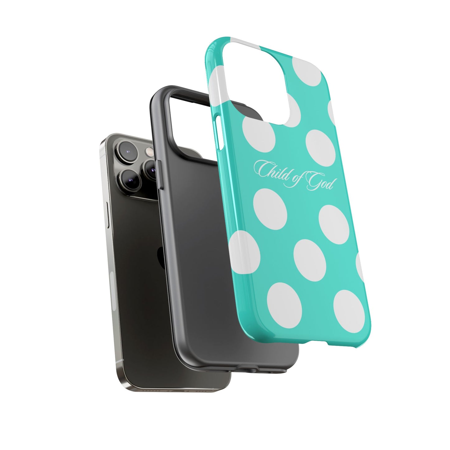 Child of God Turquoise Polka Dot Phone Case