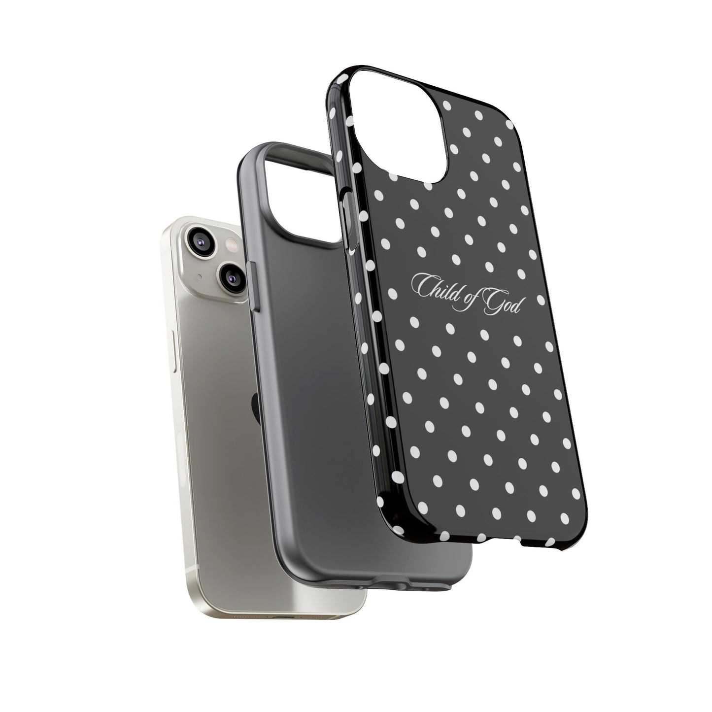 Child of God Black Polka Dot Phone Case