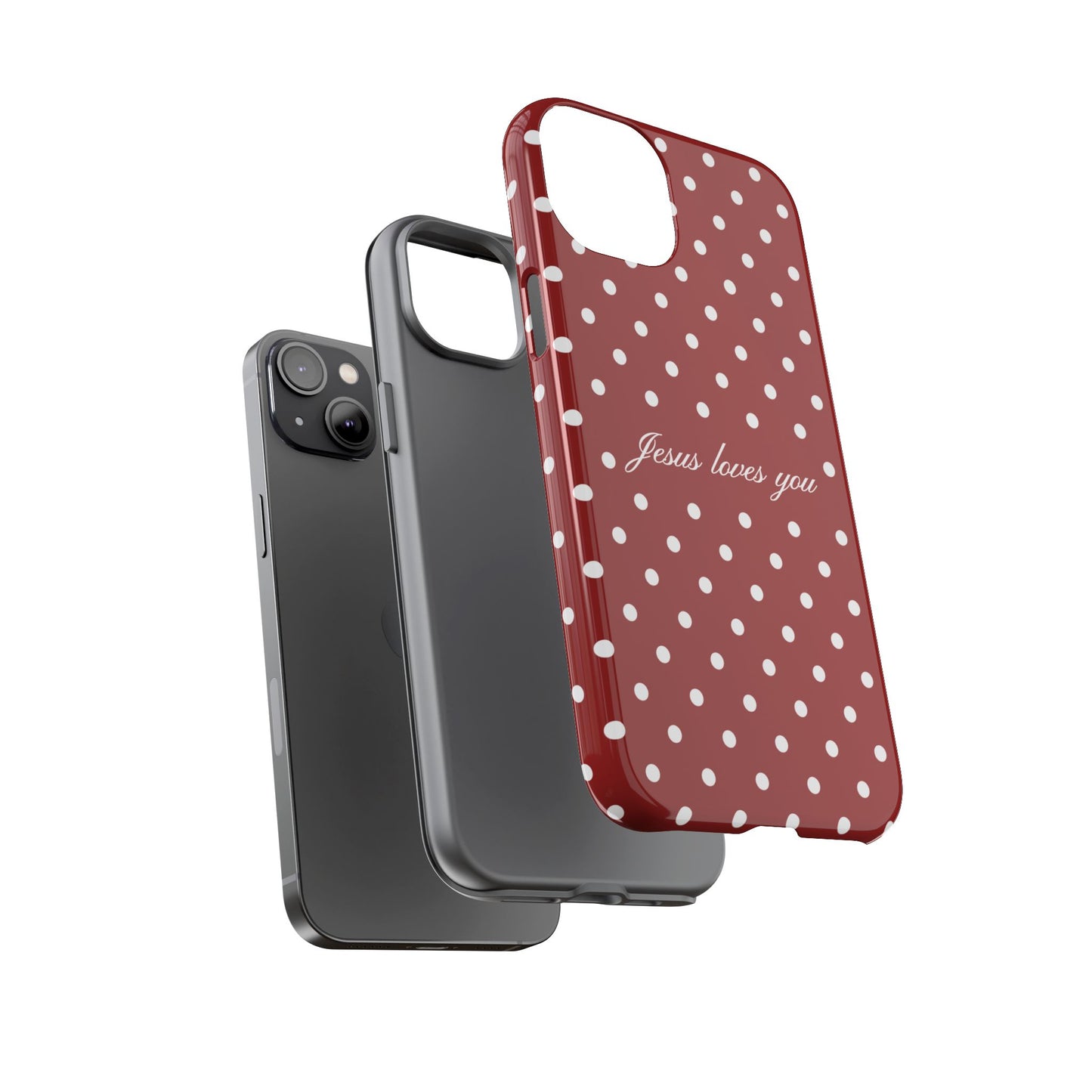 Jesus loves you Red Polka Dot Phone Case