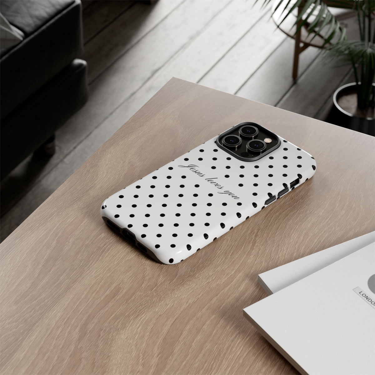 Jesus loves you Polka Dot Phone Case